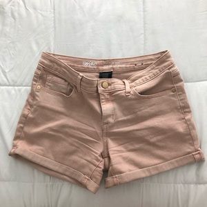 Mid-Rise Midi Denim Shorts